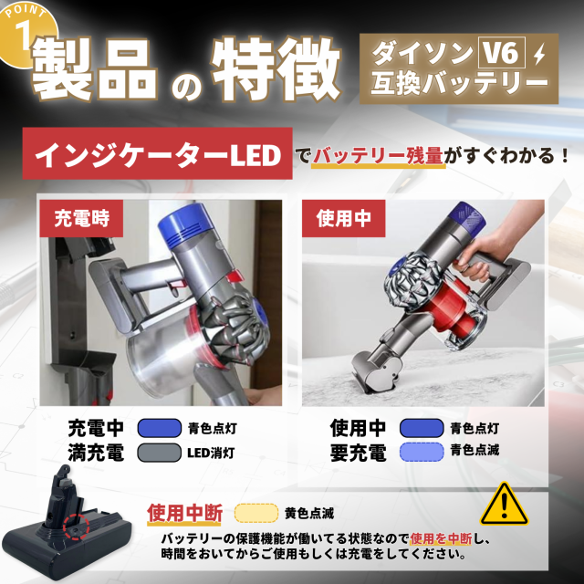 ダイソン V6 互換 バッテリー 大容量 4000mAh 21.6V dyson DC58 DC59 DC61 DC62 DC72 DC74 SV07  SV08 SV09 掃除機 対応 (V6)の通販はau PAY マーケット - ワウマとくねっと | au PAY マーケット－通販サイト